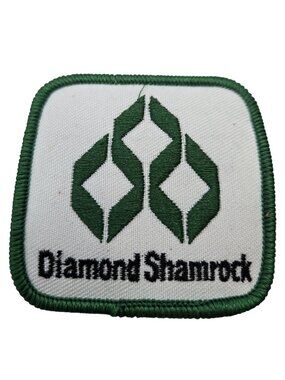 Vintage Diamond Shamrock Uniform Patch Oil TX Gas Station Green White Texas